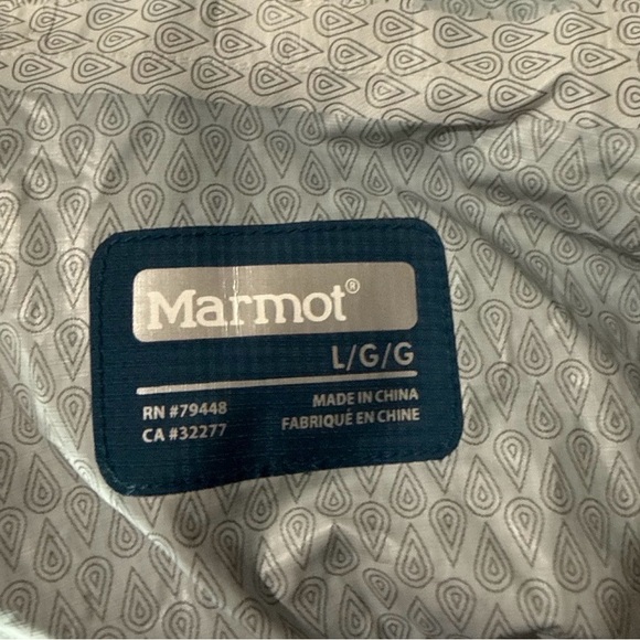 Marmot Men’s Large Anorak Jacket Precipitation Eco Blue Rain Waterproof Two Tone - Picture 4 of 5